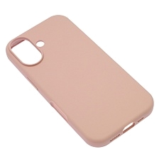 Чехол накладка Silicone Case для Apple iPhone 17, силикон, бархатная подложка, цвет розовый песок