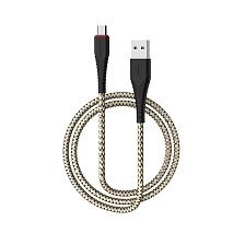 Кабель BOROFONE BX25 Powerful Micro USB, 2.4A, длина 1 метр, силикон, нейлоновая оплетка, цвет черный Кабель BOROFONE BX25 Powerful Micro USB, 2.4A, длина 1 метр, силикон, нейлоновая оплетка, цвет черный