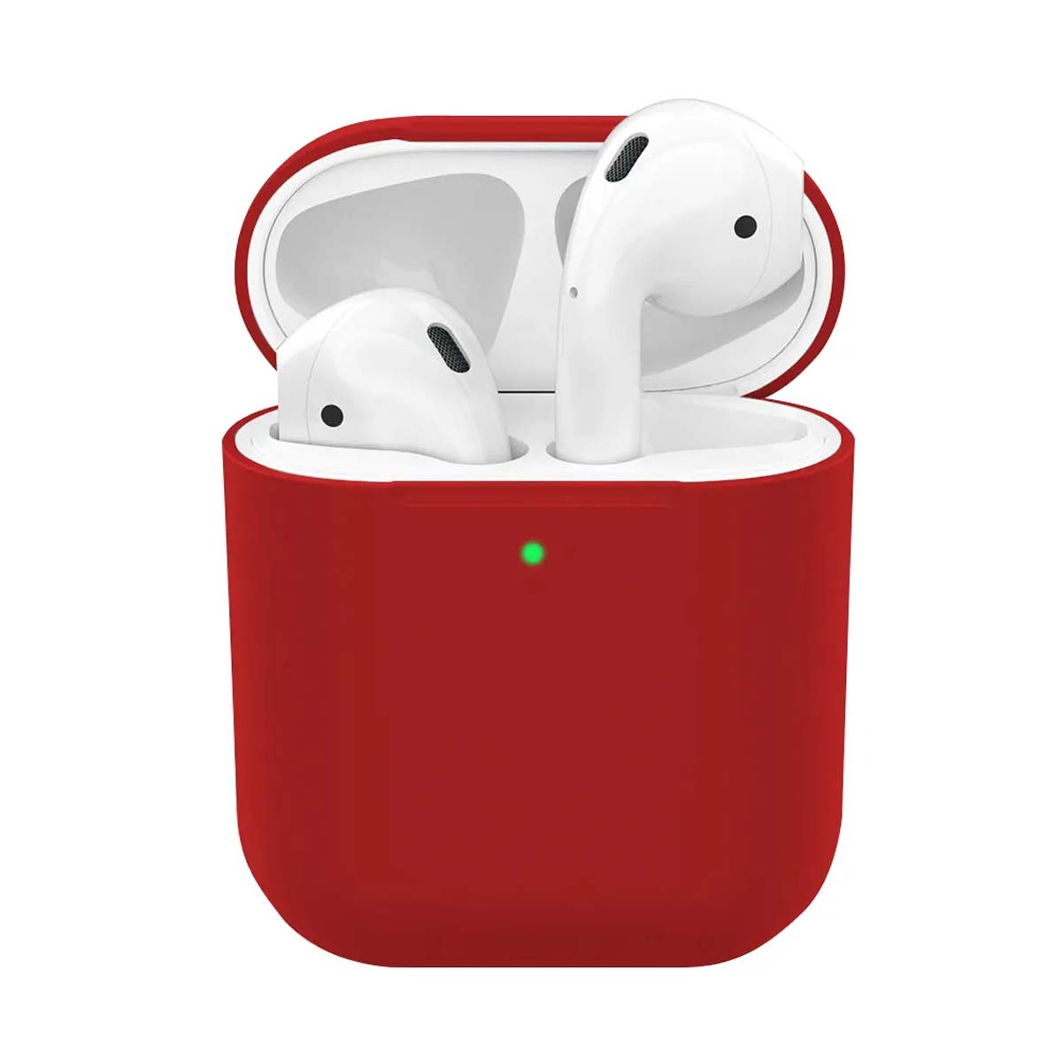 Чехол Silicon Case Slim для беспроводных наушников APPLE AirPods 1, AirPods 2, силикон, цвет гранат Чехол Silicon Case Slim для беспроводных наушников APPLE AirPods 1, AirPods 2, силикон, цвет гранат