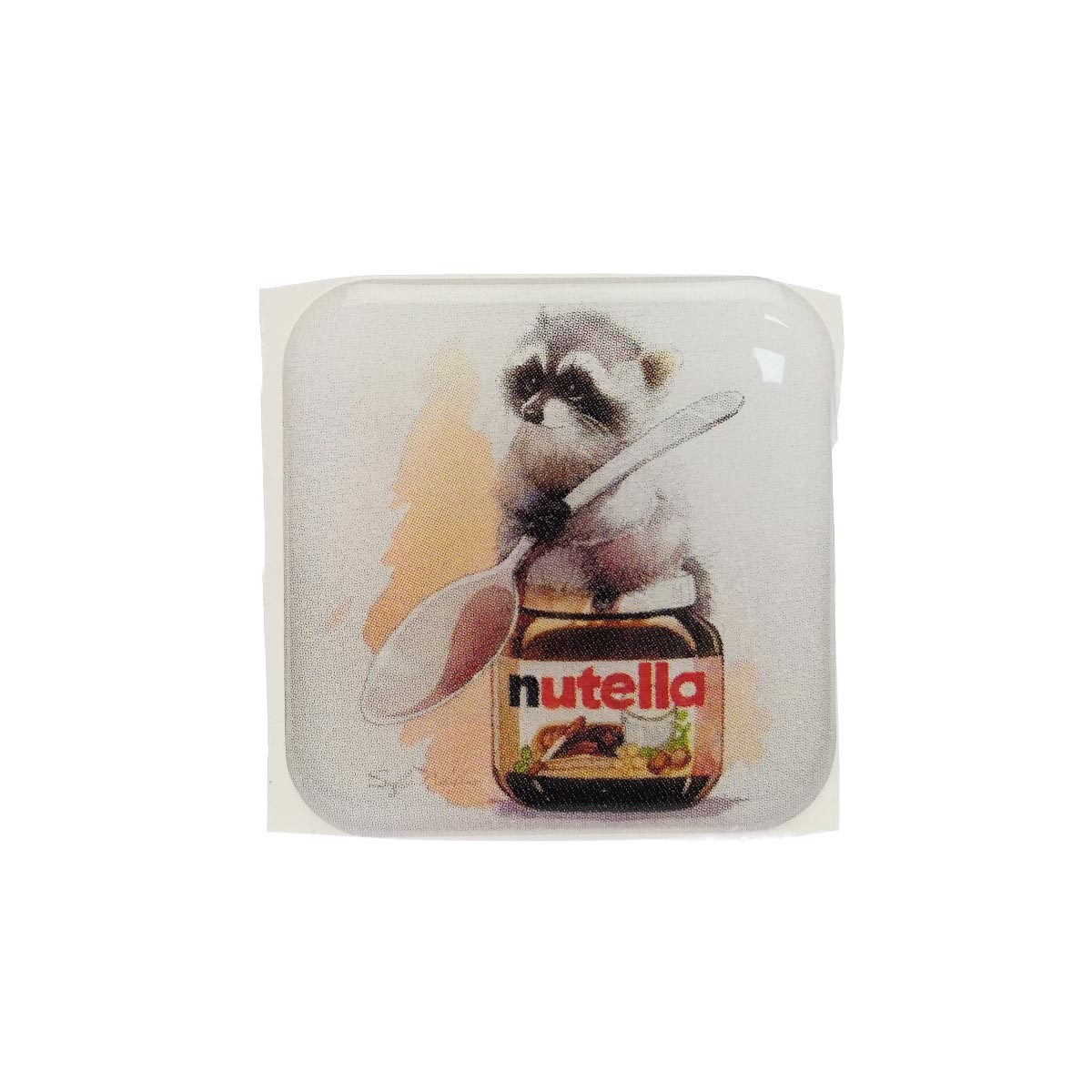 Стикер наклейка 3D для телефона, чехла, рисунок Енот с Nutella Стикер наклейка 3D для телефона, чехла, рисунок Енот с Nutella