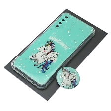 Чехол накладка для SAMSUNG Galaxy A50, A30s, A50s, силикон, фактурный глянец, с поп сокетом, рисунок Unicorn Чехол накладка для SAMSUNG Galaxy A50, A30s, A50s, силикон, фактурный глянец, с поп сокетом, рисунок Unicorn