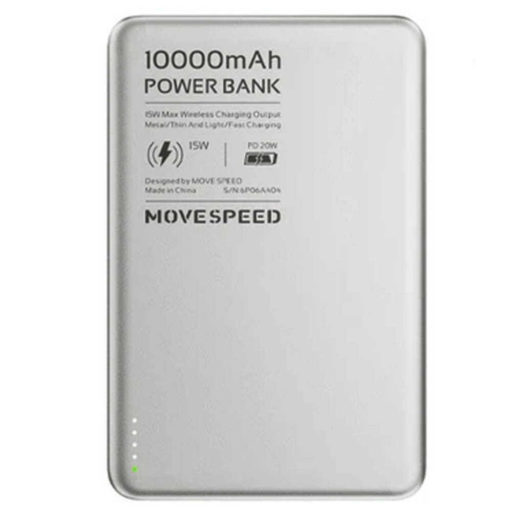 Внешний портативный аккумулятор, Power Bank MOVESPEED S10, Magsafe, 10000 mAh, цвет серебристый Внешний портативный аккумулятор, Power Bank MOVESPEED S10, Magsafe, 10000 mAh, цвет серебристый