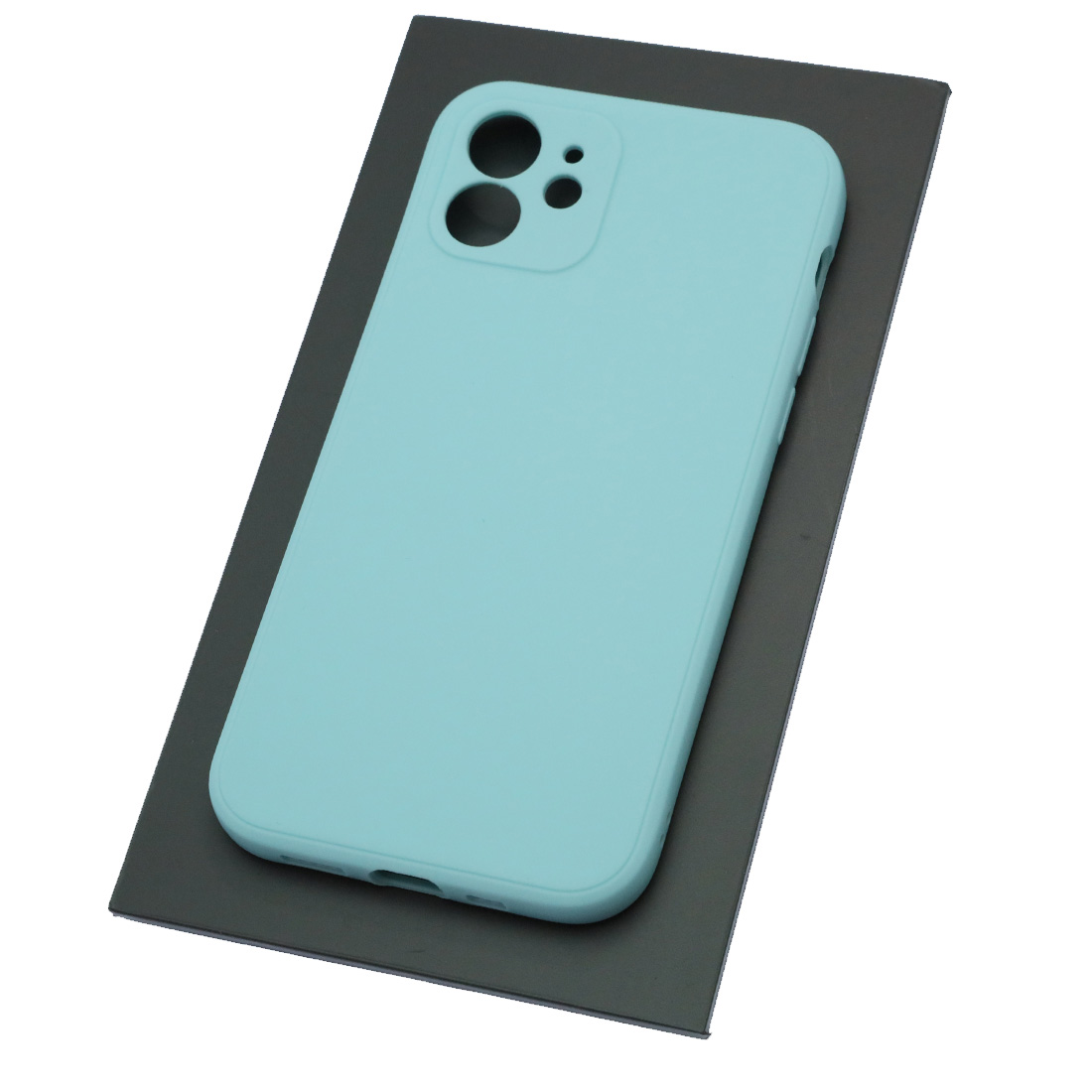 Чехол накладка для APPLE iPhone 12, силикон, бархат, цвет светло голубой Чехол накладка для APPLE iPhone 12, силикон, бархат, цвет светло голубой