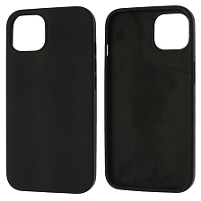 Чехол накладка Silicon Case для APPLE iPhone 13 (6.1), силикон, бархат, цвет черный