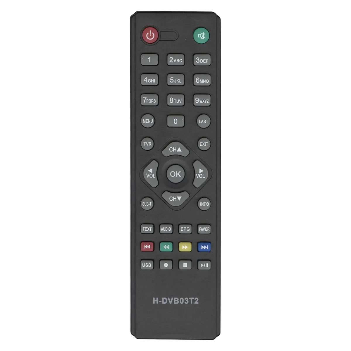 Пульт ДУ H-DVB03T2 для ресиверов HYUNDAI, SUPRA, TELEFUNKEN, WORLD VISION, цвет черный