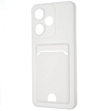 Чехол накладка BUTTON для INFINIX Hot 30i, защита камеры, силикон, отдел для карт, цвет белый Чехол накладка BUTTON для INFINIX Hot 30i, защита камеры, силикон, отдел для карт, цвет белый