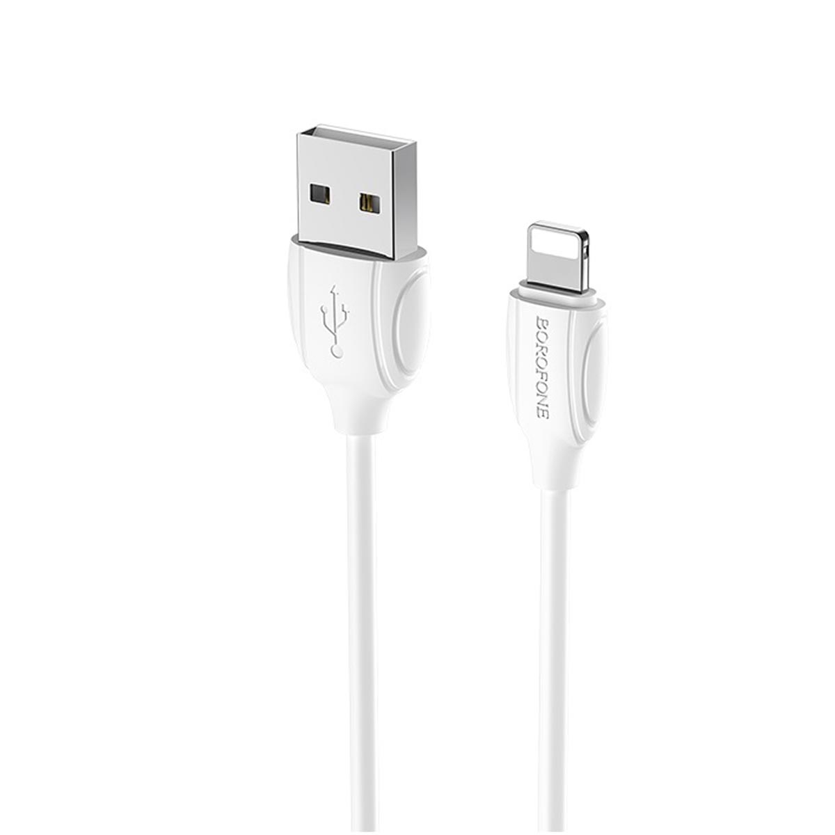 Кабель BOROFONE BX19 Benefit Lightning 8 pin, 1.3A, длина 1 метр, силикон, цвет белый Кабель BOROFONE BX19 Benefit Lightning 8 pin, 1.3A, длина 1 метр, силикон, цвет белый