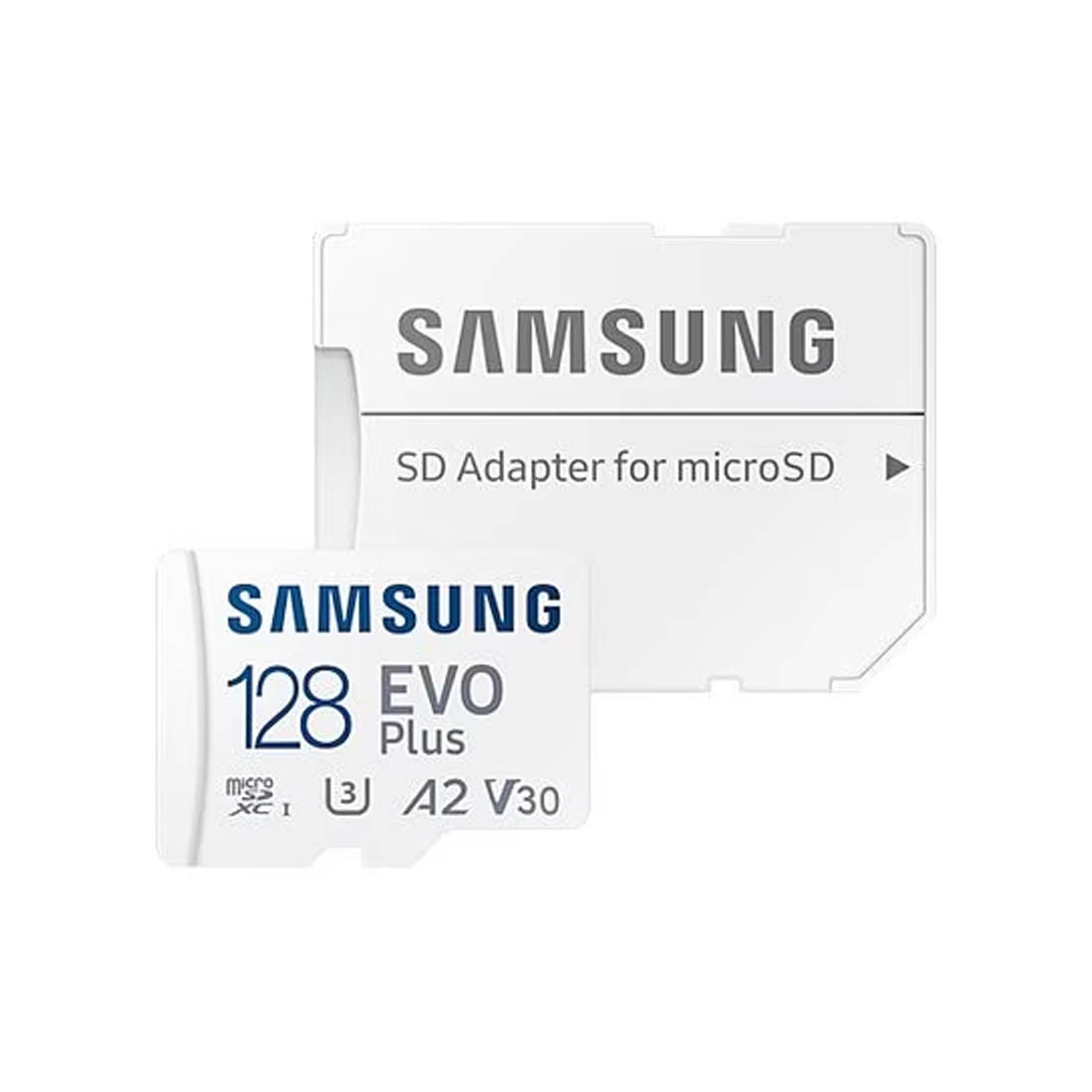 Карта памяти MicroSDXC 128GB SAMSUNG EVO Plus Class 10 UHS-I, A2 V30, 4K, 160 Mb/s, SD адаптер