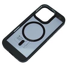 Чехол накладка с поддержкой MagSafe для APPLE iPhone 16 Pro (6.3"), силикон, пластик, цвет окантовки черный Чехол накладка с поддержкой MagSafe для APPLE iPhone 16 Pro (6.3"), силикон, пластик, цвет окантовки черный