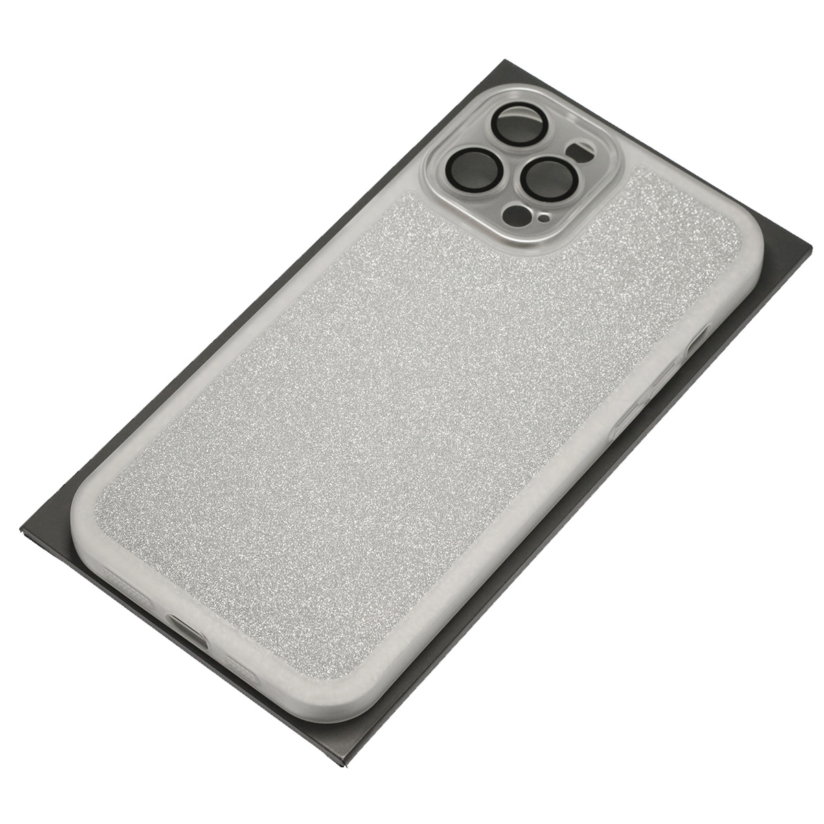 Чехол накладка Shine для APPLE iPhone 12 Pro Max, силикон, блестки, защита камеры, цвет серебристый Чехол накладка Shine для APPLE iPhone 12 Pro Max, силикон, блестки, защита камеры, цвет серебристый