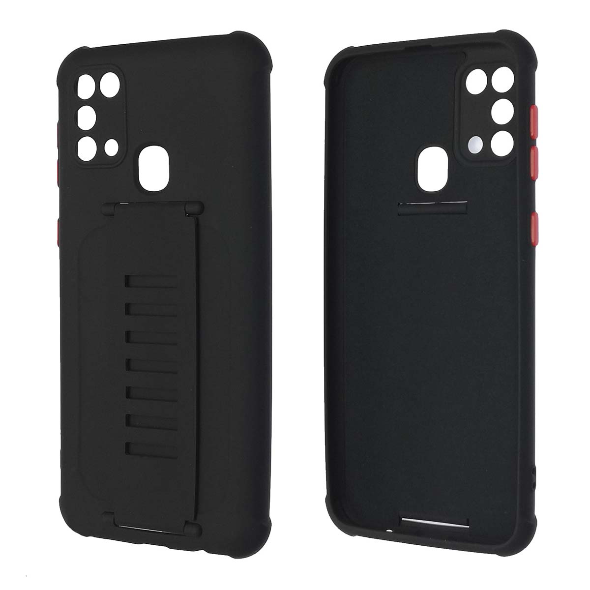 Чехол накладка LADDER NANO для SAMSUNG Galaxy M31 (SM-M315), силикон, держатель, цвет черный