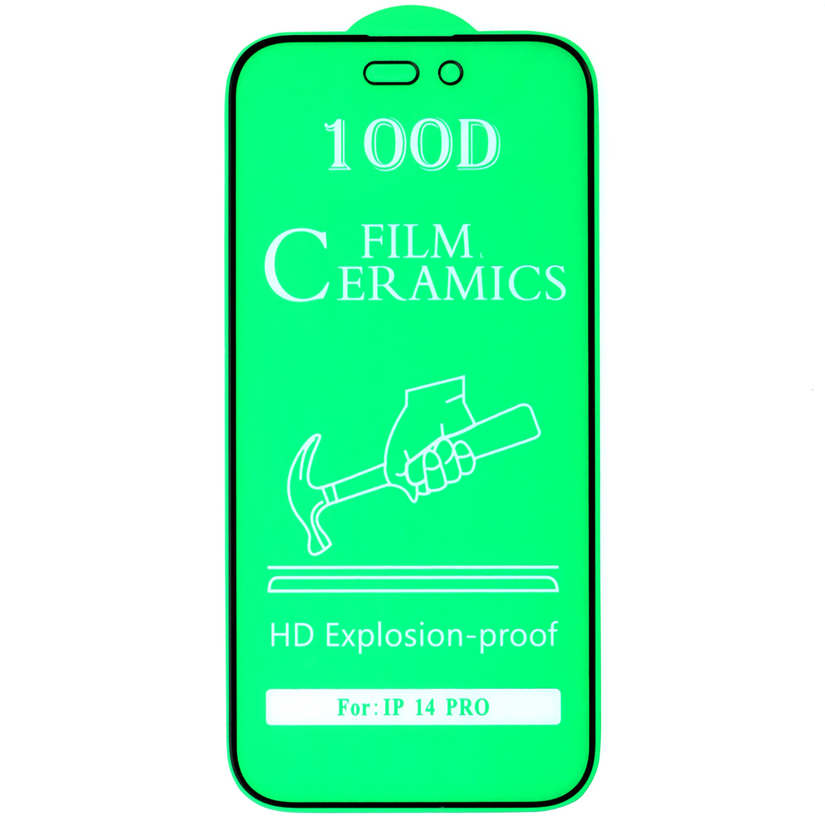Защитное стекло 100D Ceramics для APPLE iPhone 14 Pro (6.1"), цвет окантовки черный