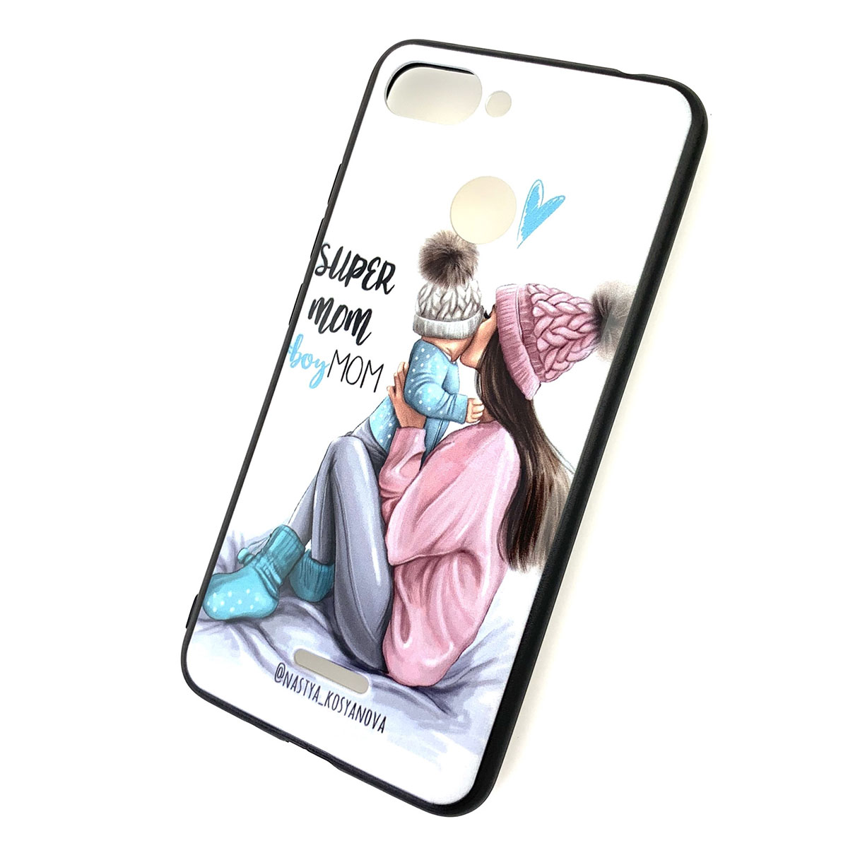 Чехол накладка для XIAOMI Redmi 6, силикон, рисунок super MOM boy MOM.