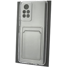 Чехол накладка CARD CASE для INFINIX Note 11 Pro, силикон, отдел для карт, цвет прозрачный