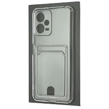 Чехол накладка CARD CASE для XIAOMI POCO X5 5G, XIAOMI Redmi Note 12 5G, силикон, отдел для карт, цвет прозрачный Чехол накладка CARD CASE для XIAOMI POCO X5 5G, XIAOMI Redmi Note 12 5G, силикон, отдел для карт, цвет прозрачный