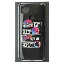 Чехол накладка для XIAOMI Redmi 9C, Redmi 10A, силикон, глянцевый, рисунок EAT SLEEP PLAY REPEAT