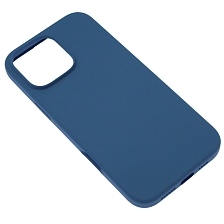 Чехол накладка Silicon Case для APPLE iPhone 16 Pro Max, силикон, бархат, цвет темно синий Чехол накладка Silicon Case для APPLE iPhone 16 Pro Max, силикон, бархат, цвет темно синий