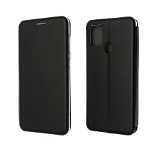 Чехол книжка для SAMSUNG Galaxy A21S (SM-A217), экокожа, визитница, цвет черный