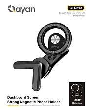 Автомобильный магнитный держатель QAYAN QH-213 с креплением под MagSafe для смартфона, на приборную панель, цвет черный