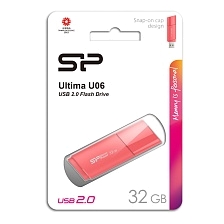 Флешка USB 2.0 32GB SILICON POWER Ultima U06, цвет розовый Флешка USB 2.0 32GB SILICON POWER Ultima U06, цвет розовый