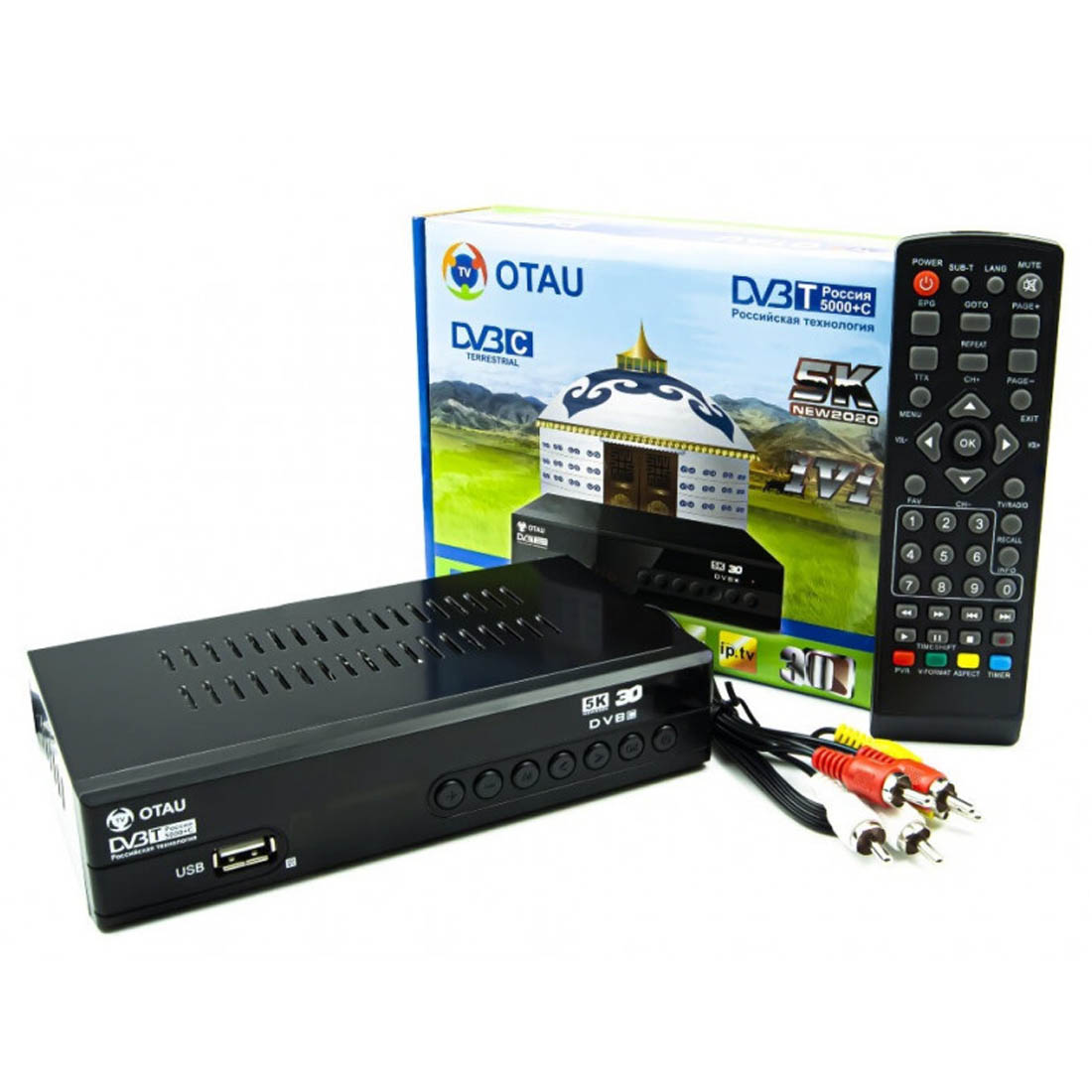 Цифровой эфирный приемник, ТВ приставка OTAU HD T8000 DVB-T2/C, цвет черный