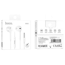 Гарнитура (наушники с микрофоном) проводная, HOCO M101 Crystal, разъем Jack 3.5 мм, цвет белый Гарнитура (наушники с микрофоном) проводная, HOCO M101 Crystal, разъем Jack 3.5 мм, цвет белый