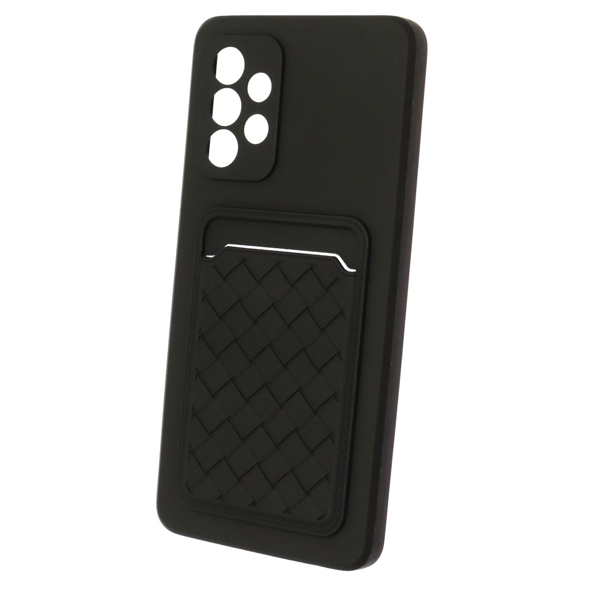 Чехол накладка CARD CASE для SAMSUNG Galaxy A52 4G (SM-A525), силикон, отдел для карт, цвет черный Чехол накладка CARD CASE для SAMSUNG Galaxy A52 4G (SM-A525), силикон, отдел для карт, цвет черный
