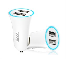 HOCO АЗУ UC204 +кабель для Apple белый.