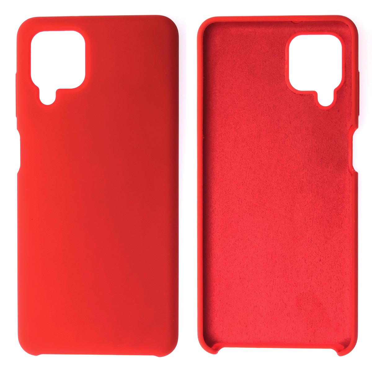 Чехол накладка Silicon Cover для SAMSUNG Galaxy A12 (SM-A125), силикон, бархат, цвет красный Чехол накладка Silicon Cover для SAMSUNG Galaxy A12 (SM-A125), силикон, бархат, цвет красный