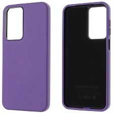 Чехол накладка VICTORIA для SAMSUNG Galaxy A17, A26 5G, силикон, пластик, текстура кожи, бархат, цвет сиреневый