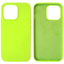 Чехол накладка Silicon Case для APPLE iPhone 13 Pro (6.1), силикон, бархат, цвет салатовый Чехол накладка Silicon Case для APPLE iPhone 13 Pro (6.1), силикон, бархат, цвет салатовый