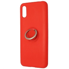 Чехол накладка RING для XIAOMI Redmi 9A, силикон, кольцо держатель, цвет красный Чехол накладка RING для XIAOMI Redmi 9A, силикон, кольцо держатель, цвет красный