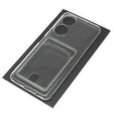 Чехол накладка CARD CASE для HUAWEI Honor X7, защита камеры, силикон, отдел для карт, цвет прозрачный Чехол накладка CARD CASE для HUAWEI Honor X7, защита камеры, силикон, отдел для карт, цвет прозрачный