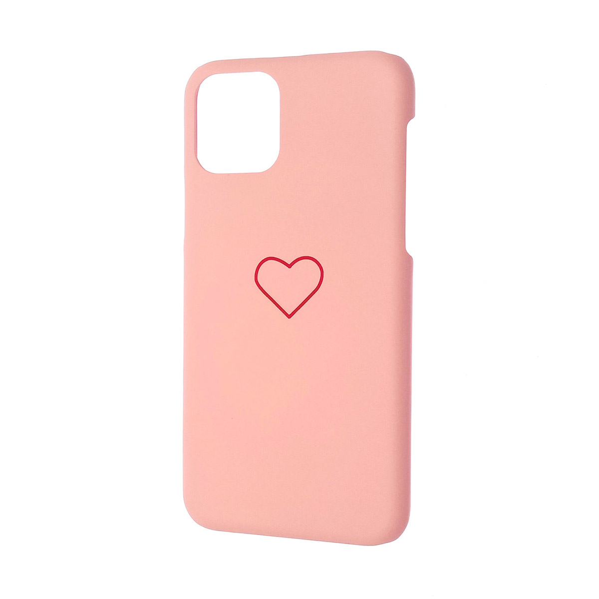 Чехол накладка для APPLE iPhone 11 Pro, пластик, матовый, рисунок Сердце, цвет розовый.