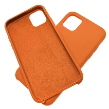 Чехол накладка Silicon Case для APPLE iPhone 11 Pro MAX 2019, силикон, бархат, цвет оранжевый Чехол накладка Silicon Case для APPLE iPhone 11 Pro MAX 2019, силикон, бархат, цвет оранжевый