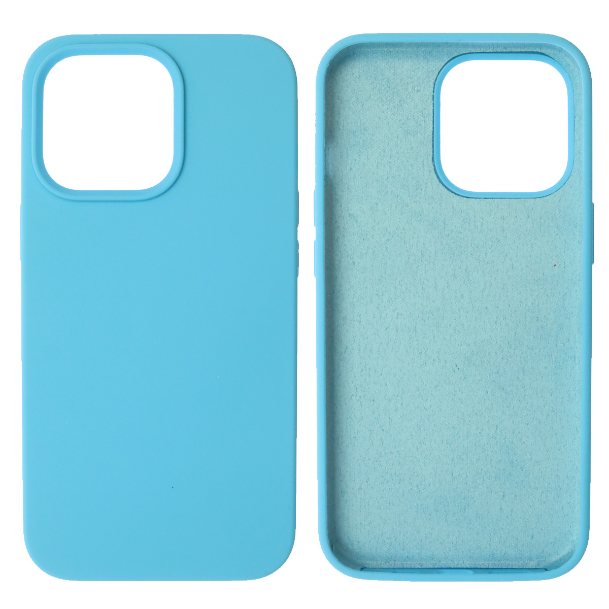 Чехол накладка Silicon Case для APPLE iPhone 13 Pro (6.1), силикон, бархат, цвет голубой
