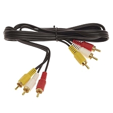 Кабель 3 RCA (M) - 3 RCA (M) (Тюльпан), длина 1.2 метра, цвет черный Кабель 3 RCA (M) - 3 RCA (M) (Тюльпан), длина 1.2 метра, цвет черный