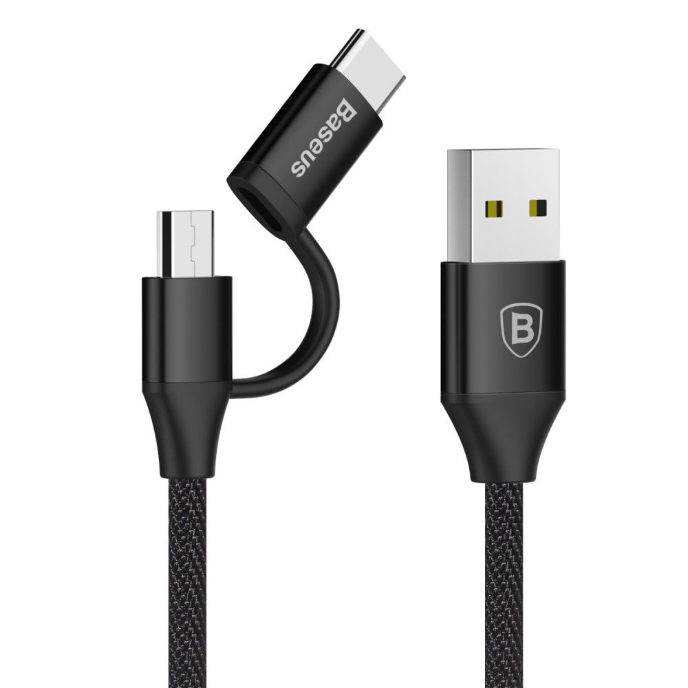 USB Дата-кабель"Baseus" Yiven 2 в 1 кабель (Micro/Type-C) 1M цвет чёрный. USB Дата-кабель"Baseus" Yiven 2 в 1 кабель (Micro/Type-C) 1M цвет чёрный.