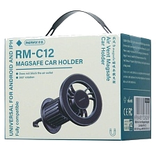 Автомобильный магнитный держатель  REMAX RM-C12 с креплением под MagSafe для смартфона, в дефлектор, цвет черный
