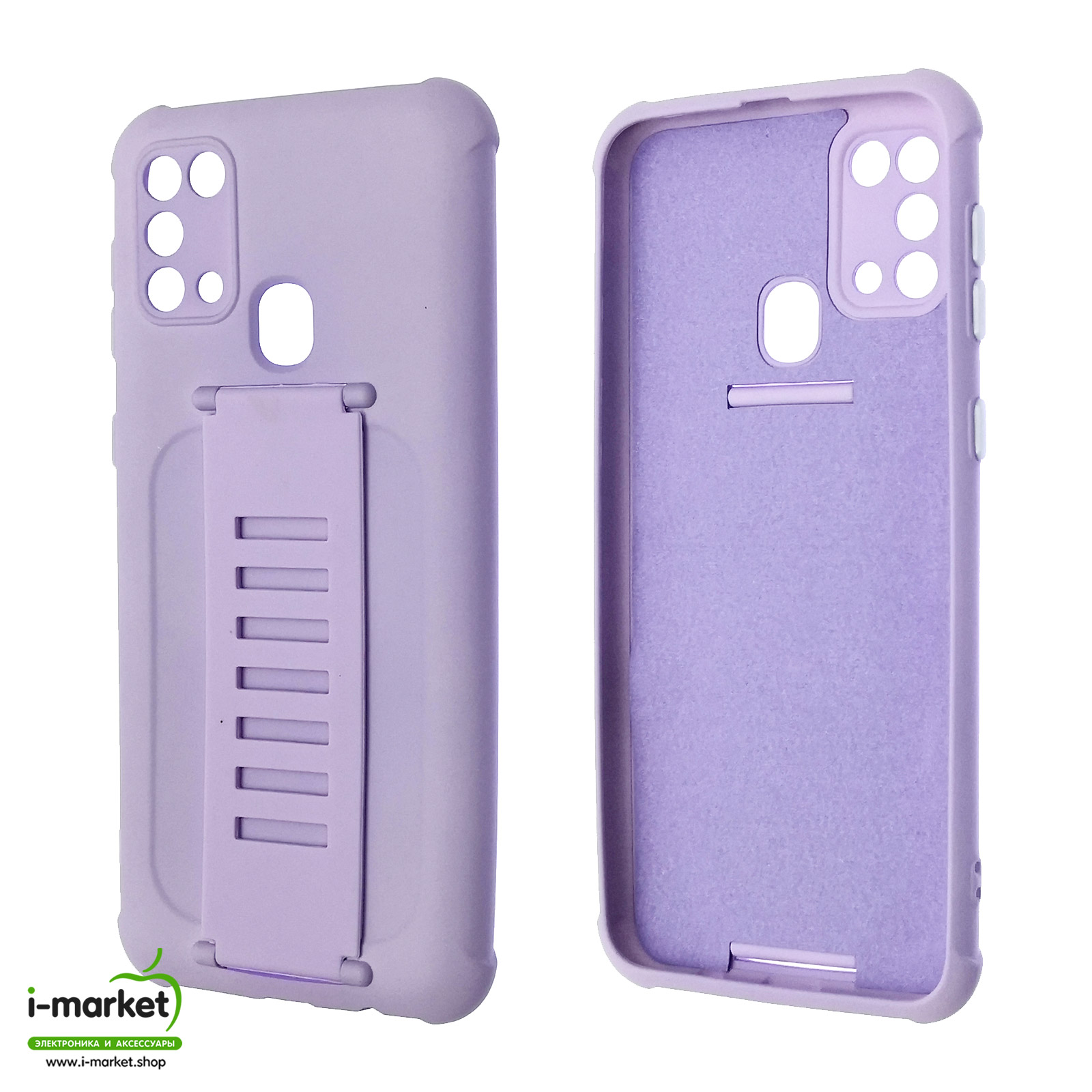 Чехол накладка LADDER NANO для SAMSUNG Galaxy M31 (SM-M315), силикон, держатель, цвет сиреневый