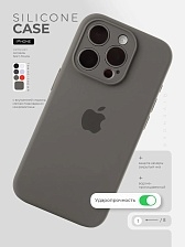 Чехол накладка Silicone Case для APPLE iPhone 11, L-ogo, силикон, бархат, цвет темно серый