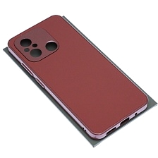 Чехол накладка для XIAOMI Redmi 12С, POCO C55, защита камеры, силикон, пластик, цвет бордовый Чехол накладка для XIAOMI Redmi 12С, POCO C55, защита камеры, силикон, пластик, цвет бордовый