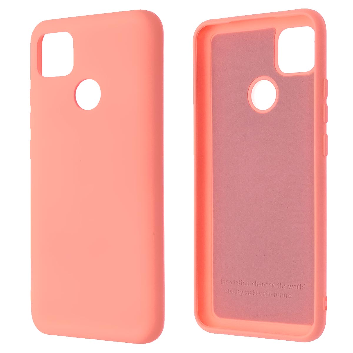 Чехол накладка Silicon Cover для XIAOMI Redmi 9C, Redmi 10A, силикон, бархат, цвет коралловый Чехол накладка Silicon Cover для XIAOMI Redmi 9C, Redmi 10A, силикон, бархат, цвет коралловый