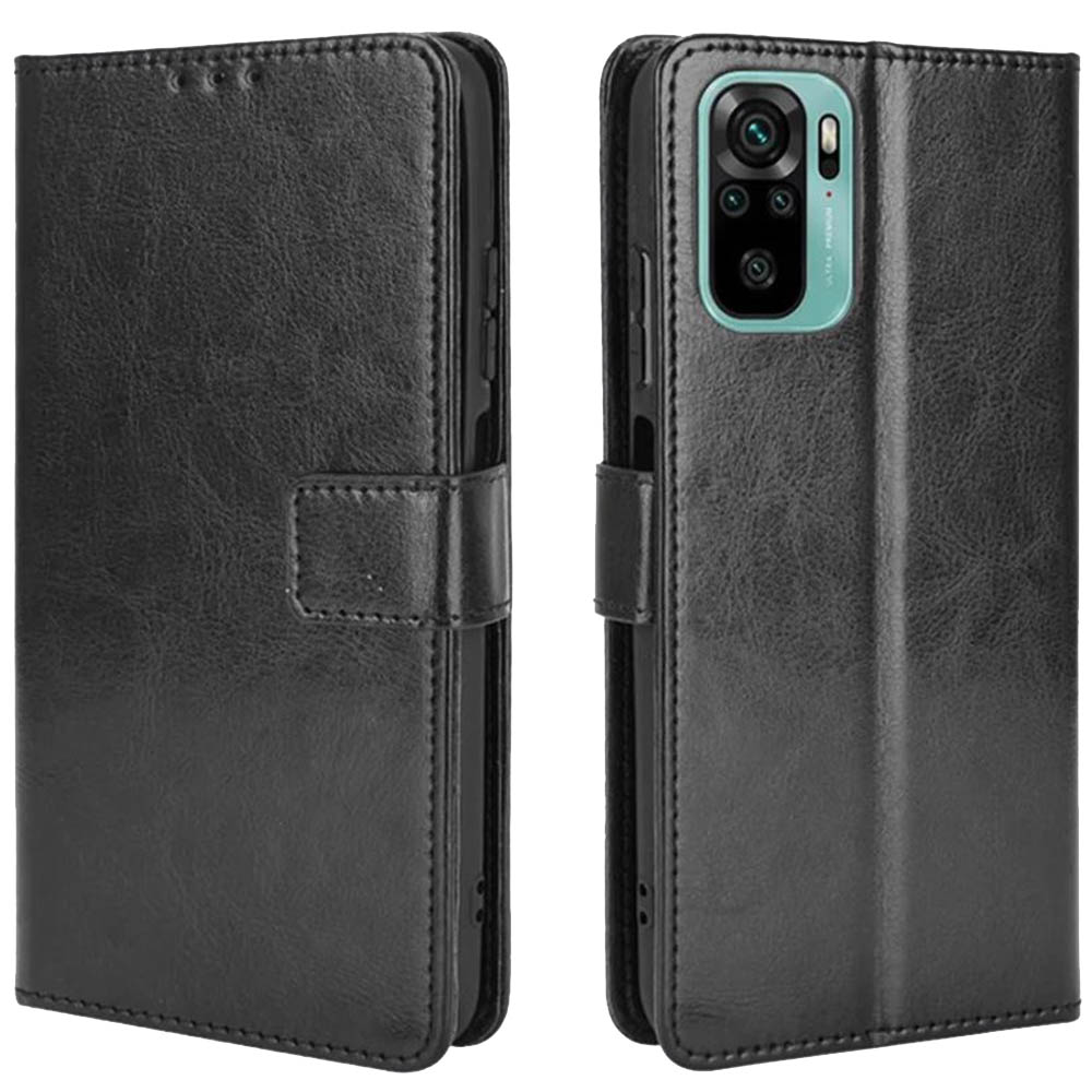Чехол книжка для XIAOMI Redmi Note 10, Redmi Note 10S, POCO M5s, экокожа, визитница, цвет черный