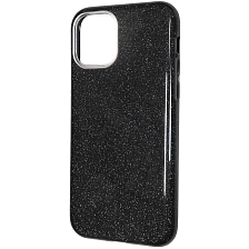 Чехол накладка Shine для APPLE iPhone 11 Pro 2019, силикон, блестки, цвет черный.