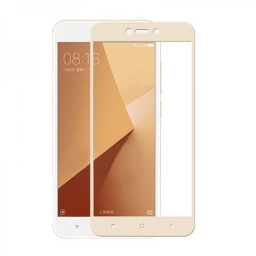 Защитное стекло 5D Full Glass /полный экран, упак-картон/ для Xiaomi Redmi 5 золото.