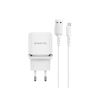 СЗУ (Сетевое зарядное устройство) BOROFONE BA36A High speed с кабелем Micro USB, 18W, QC3.0, длина 1 метр, цвет белый СЗУ (Сетевое зарядное устройство) BOROFONE BA36A High speed с кабелем Micro USB, 18W, QC3.0, длина 1 метр, цвет белый