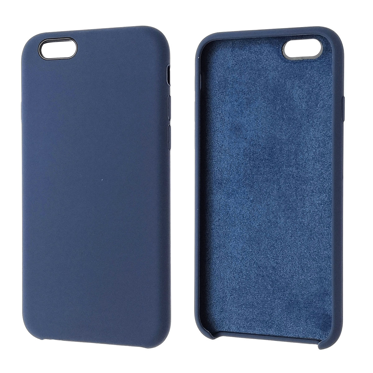 Чехол накладка Silicon Case для APPLE iPhone 6, 6G, 6S, силикон, бархат, цвет серый синий. Чехол накладка Silicon Case для APPLE iPhone 6, 6G, 6S, силикон, бархат, цвет серый синий.