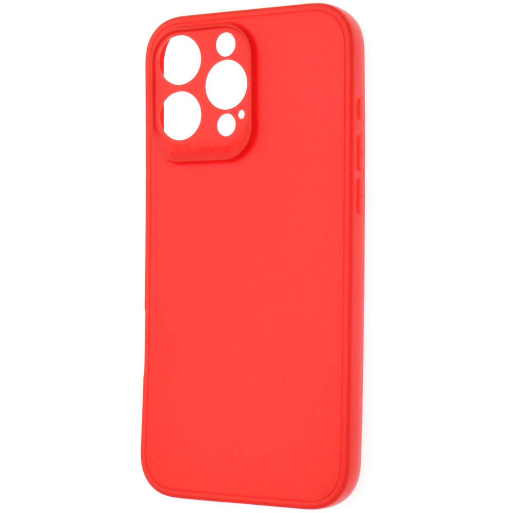 Чехол накладка для APPLE iPhone 16 Pro Max, защита камеры, силикон, цвет красный