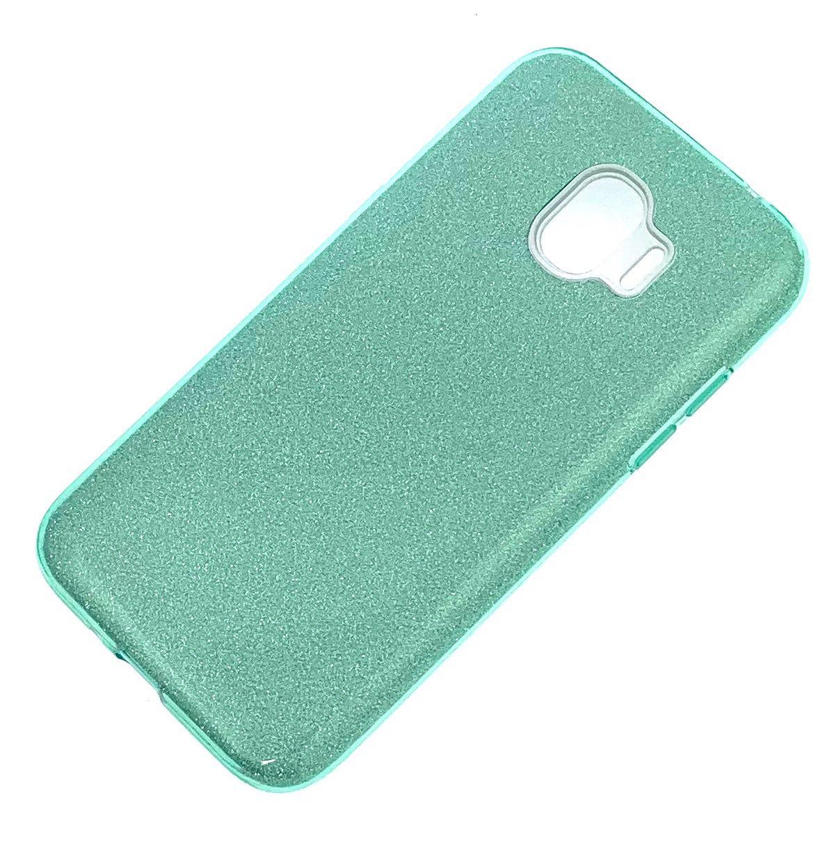 Чехол накладка Shine для SAMSUNG Galaxy J2 Pro 2018 (SM-J250), силикон, блестки, цвет зеленый Чехол накладка Shine для SAMSUNG Galaxy J2 Pro 2018 (SM-J250), силикон, блестки, цвет зеленый